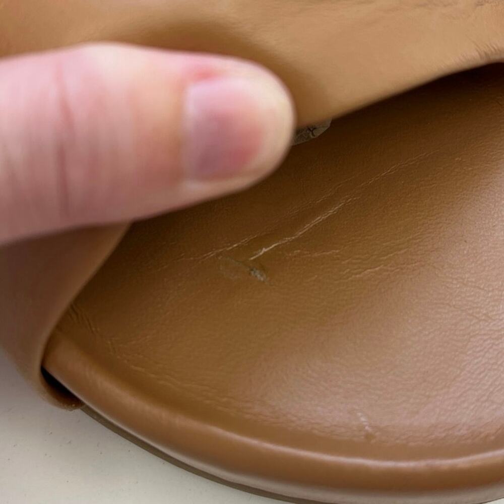 Beek Pelican Platform Leather Sandals Memory Foam Arch Support Honey - Size 8 - Picture 5 of 11